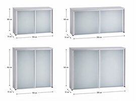 Ultom Isotta meuble moyen – armoire bureau design avec portes coulissantes en verre