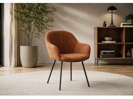 Kick collection KICK Arda eetkamerstoel – stoffen stoel met armleuningen en metalen frame KICK Arda eetkamerstoel – stoffen stoel met armleuningen en metalen frame