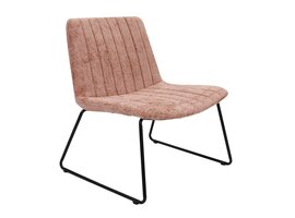 KICK James fauteuil – design fauteuil in chenille stof met metalen frame