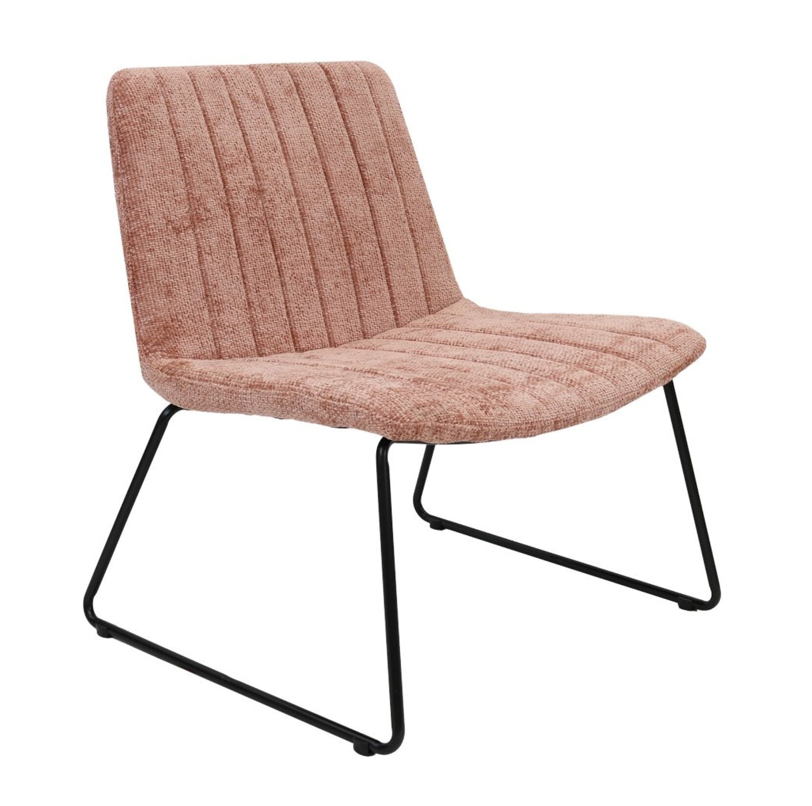 Kick collection KICK James fauteuil – design fauteuil in chenille stof met metalen frame