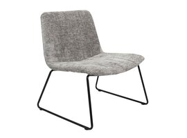 KICK James fauteuil – design fauteuil in chenille stof met metalen frame