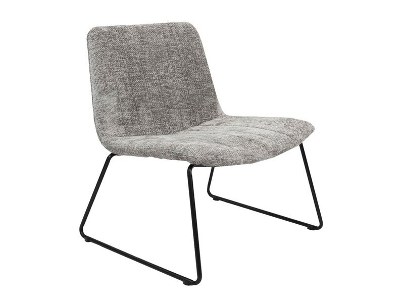 KICK James fauteuil – design fauteuil in chenille stof met metalen frame