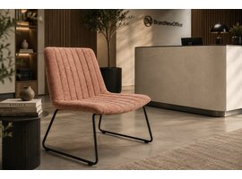 KICK James fauteuil – design fauteuil in chenille stof met metalen frame