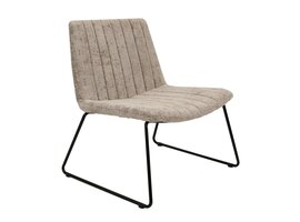 KICK James fauteuil – design fauteuil in chenille stof met metalen frame