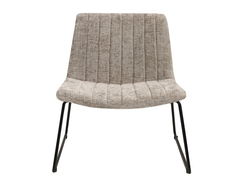 KICK James fauteuil – design fauteuil in chenille stof met metalen frame
