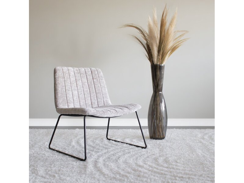 KICK James fauteuil – design fauteuil in chenille stof met metalen frame