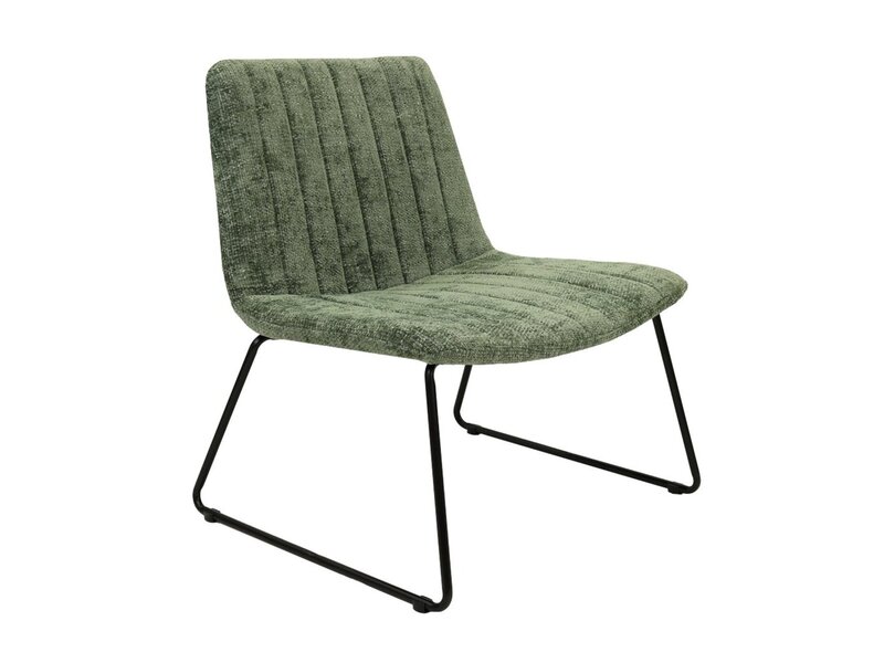 KICK James fauteuil – design fauteuil in chenille stof met metalen frame
