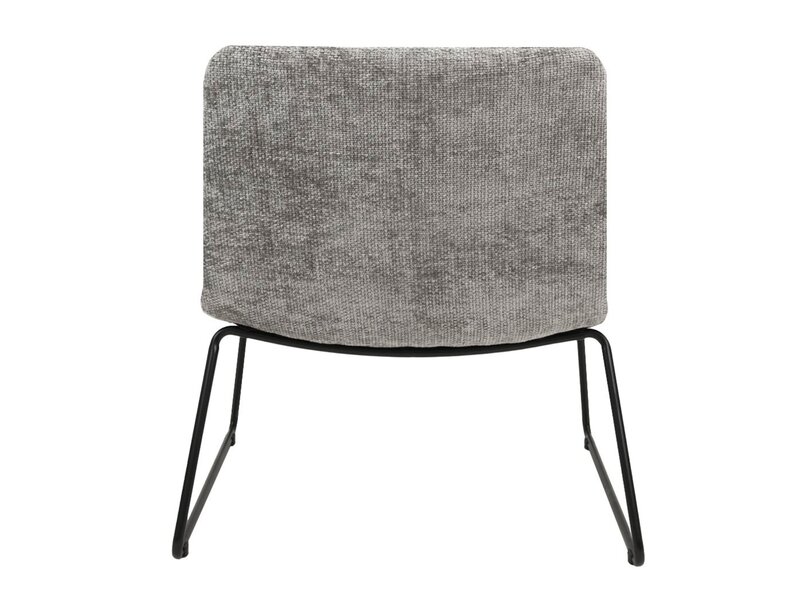 KICK James fauteuil – design fauteuil in chenille stof met metalen frame