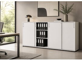 MDD Basic – Middelhoge schuifdeurkast in melamine, ruimtebesparend en duurzaam