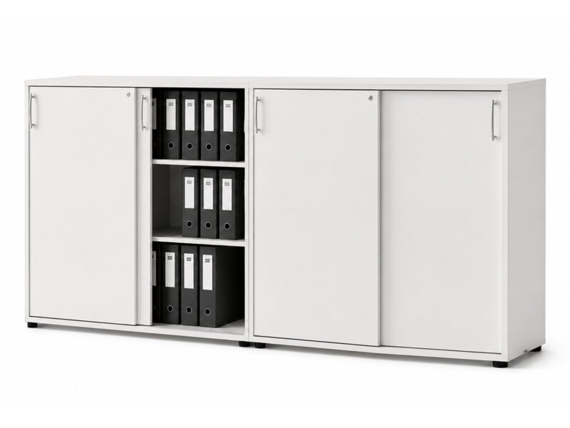 MDD Basic – Middelhoge schuifdeurkast in melamine, ruimtebesparend en duurzaam