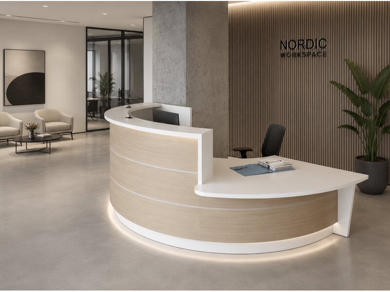 MDD Valde receptiebalie gebogen – Modulaire balie met rechte, convexe en concave elementen