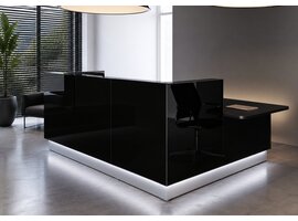 MDD Linea receptiebalie design – glazen balie met LED verlichting