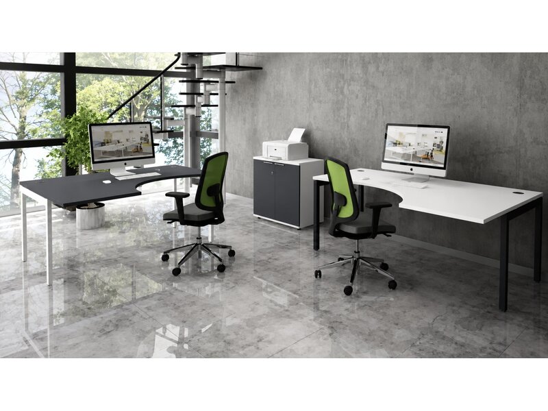 MDD Ogi U hoekbureau – modern design hoekbureau met kabelmanagement voor kantoor