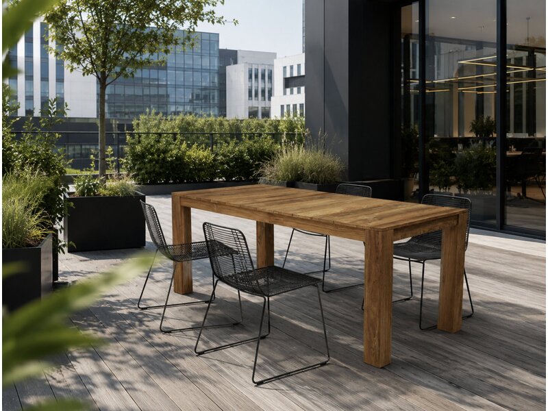 Table Jan Kurtz Stage en teck recyclé – grande table design pour intérieur et extérieur
