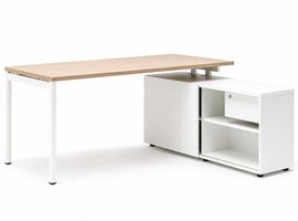 MDD MDD Ogi-Y hoekbureau met opbergkast – professioneel bureau met aanbouw, ladeblok en kabelmanagement MDD Ogi-Y hoekbureau met opbergkast – professioneel bureau met aanbouw, ladeblok en kabelmanagement