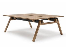 Bureau de direction MDD Viga duo – bureau îlot pour 2 personnes avec plateau chêne ou Fenix