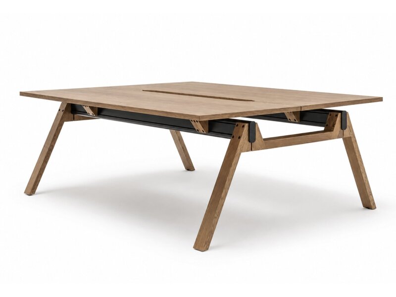 Bureau de direction MDD Viga duo – bureau îlot pour 2 personnes avec plateau chêne ou Fenix