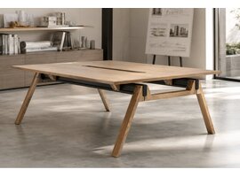 Bureau de direction MDD Viga duo – bureau îlot pour 2 personnes avec plateau chêne ou Fenix