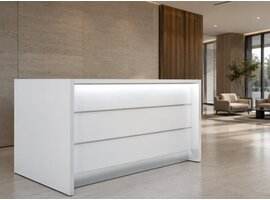 MDD Comptoir d’accueil droit MDD Valde – banque de réception modulaire avec façade HPL brillante et éclairage LED Comptoir d’accueil droit MDD Valde – banque de réception modulaire avec façade HPL brillante et éclairage LED