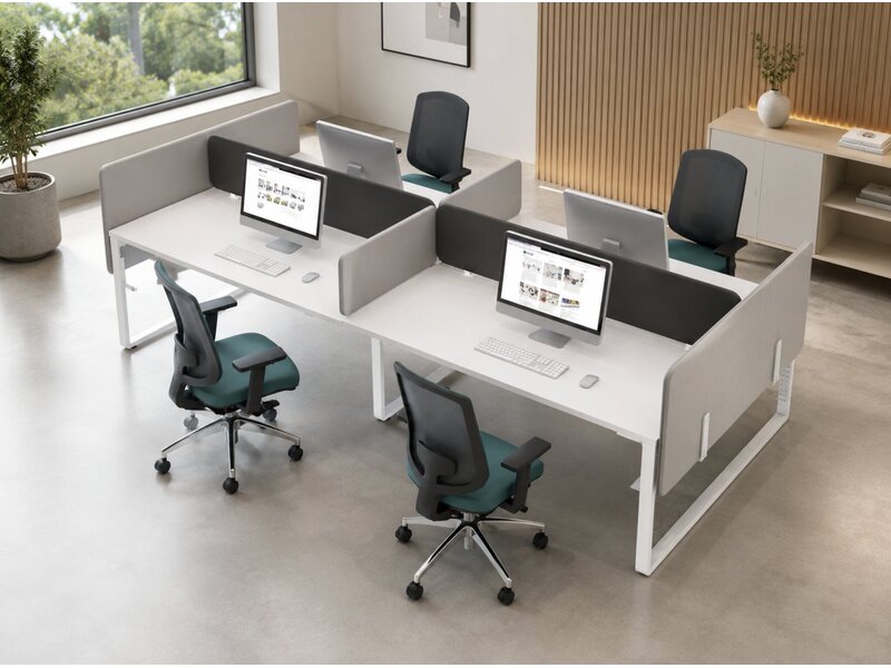 Îlot de bureaux MDD Ogi-Q – poste de travail ergonomique pour 2, 4 ou 6 personnes