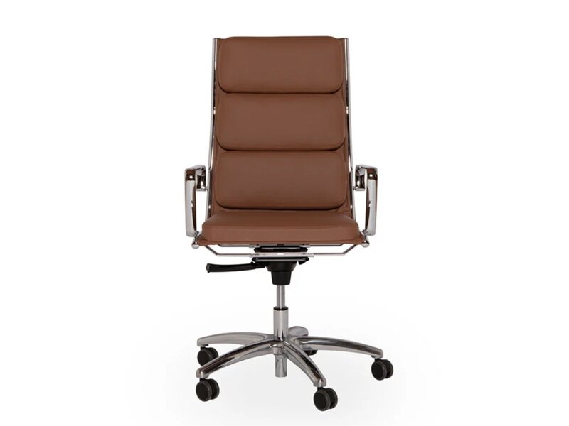 Luxy Light hoge leren directiestoel – Italiaanse executive bureaustoel met hoge rug en relaxmechanisme