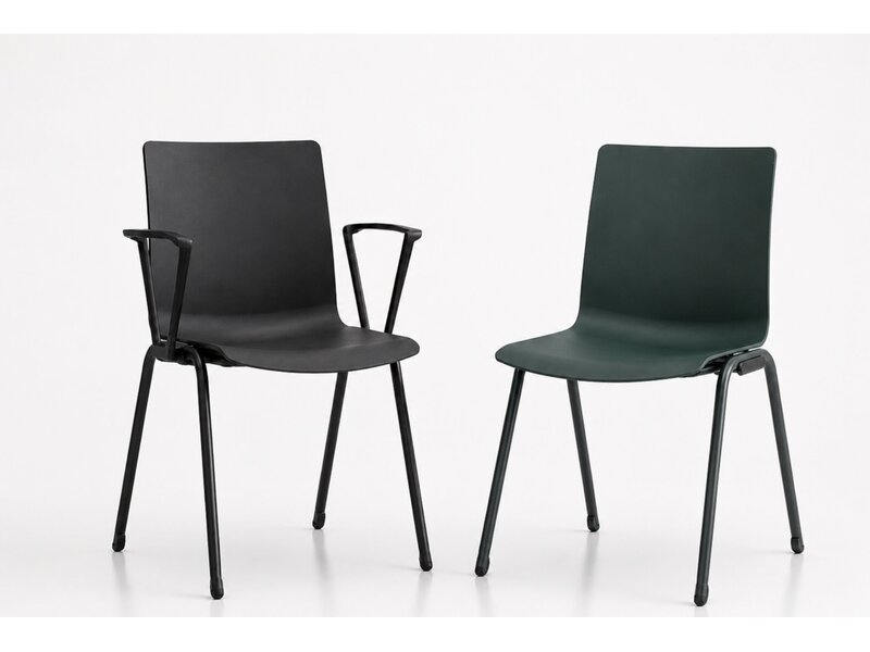 Chaise empilable MDD Shila – chaise de conférence moderne avec ou sans accoudoirs pour salles de réunion et espaces d’attente