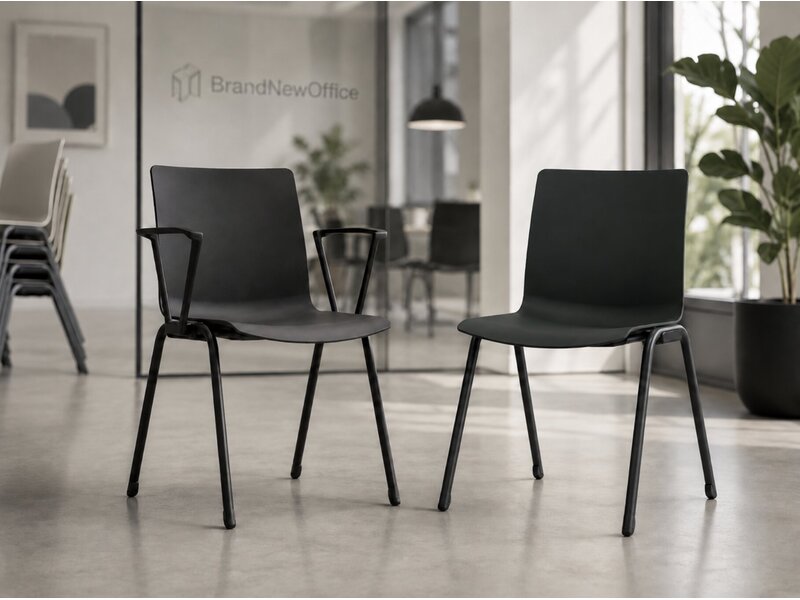 Chaise empilable MDD Shila – chaise de conférence moderne avec ou sans accoudoirs pour salles de réunion et espaces d’attente