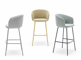 Tabouret haut MDD Grace en tissu – assise design confortable pour bureau, cafétéria, bar et hospitality