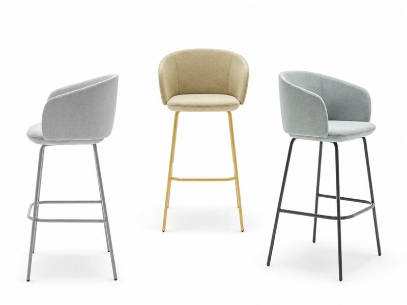 Tabouret haut MDD Grace en tissu – assise design confortable pour bureau, cafétéria, bar et hospitality