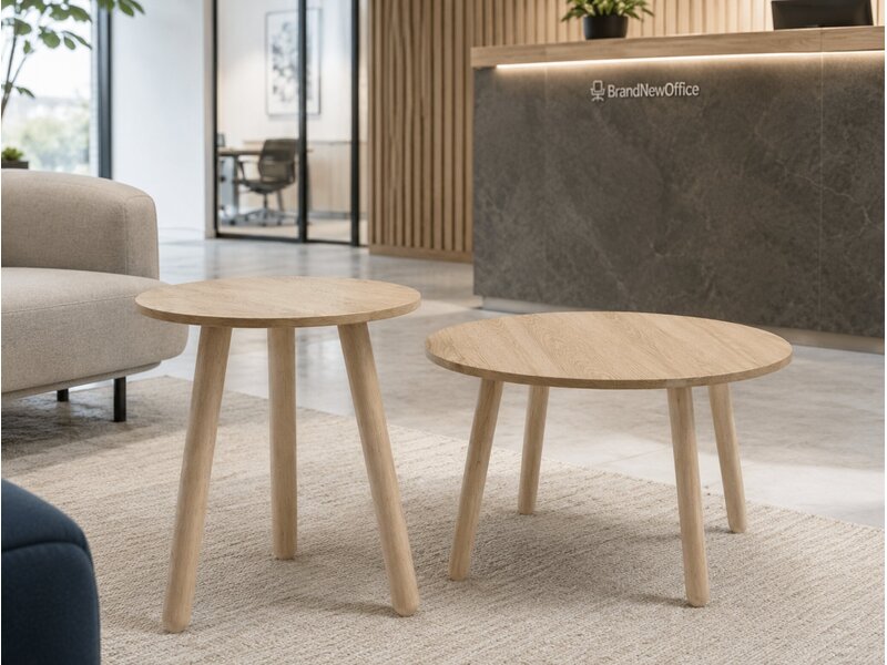 MDD Ogi Wood koffietafel – bijzettafel met essenhouten poten voor kantoor, lounge en ontvangstruimte