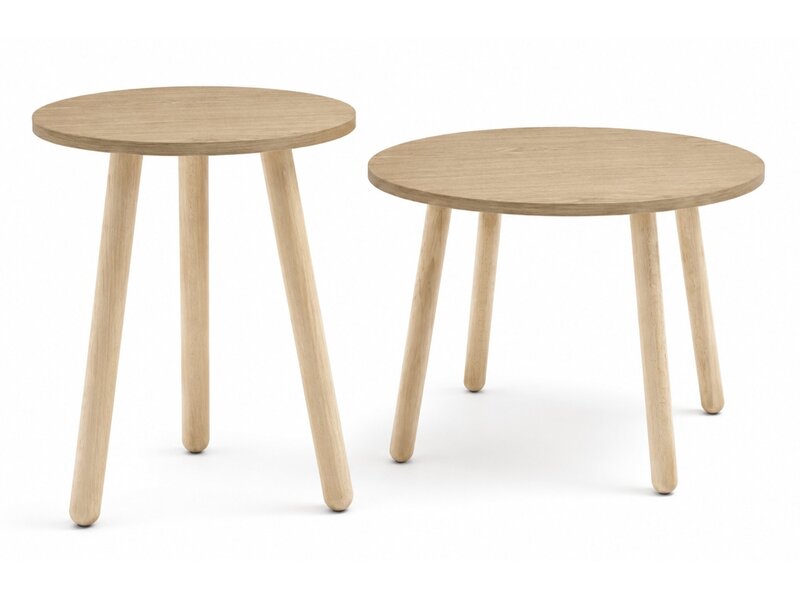 MDD Ogi Wood koffietafel – bijzettafel met essenhouten poten voor kantoor, lounge en ontvangstruimte