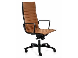 Luxy Italia Fauteuil de direction Luxy Light en cuir – siège italien haut dossier avec mécanisme multiblock Fauteuil de direction Luxy Light en cuir – siège italien haut dossier avec mécanisme multiblock