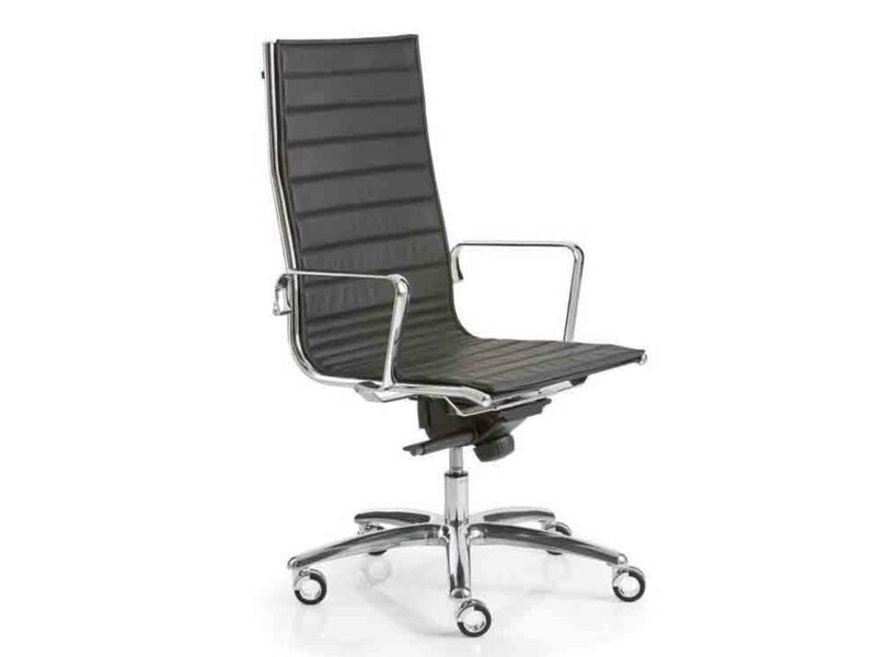 Fauteuil de direction Luxy Light en cuir – siège italien haut dossier avec mécanisme multiblock