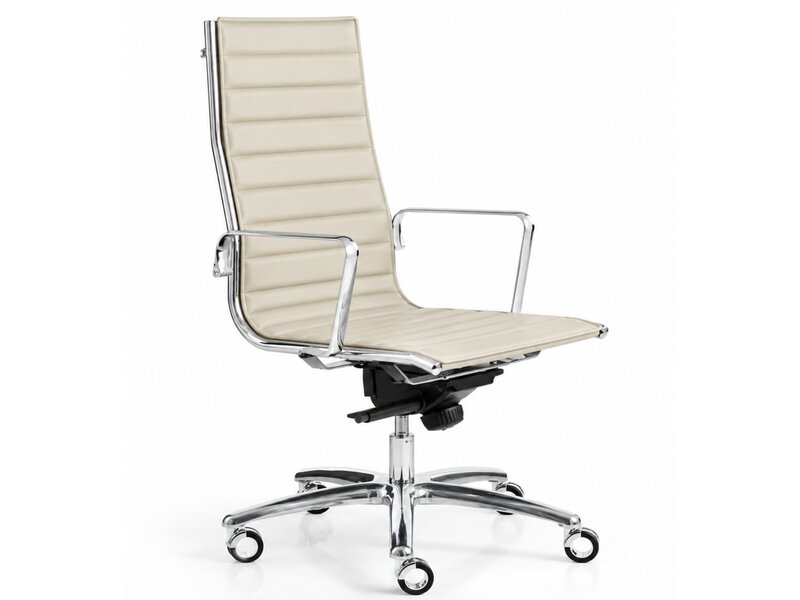 Fauteuil de direction Luxy Light en cuir – siège italien haut dossier avec mécanisme multiblock