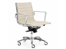 Luxy Italia Fauteuil de bureau Luxy Light en cuir – siège italien compact avec mécanisme relax et structure aluminium Fauteuil de bureau Luxy Light en cuir – siège italien compact avec mécanisme relax et structure aluminium