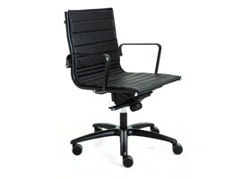 Luxy Italia Fauteuil de bureau Luxy Light en cuir – siège italien compact avec mécanisme relax et structure aluminium Fauteuil de bureau Luxy Light en cuir – siège italien compact avec mécanisme relax et structure aluminium