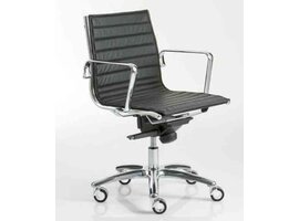 Luxy Italia Fauteuil de bureau Luxy Light en cuir – siège italien compact avec mécanisme relax et structure aluminium Fauteuil de bureau Luxy Light en cuir – siège italien compact avec mécanisme relax et structure aluminium