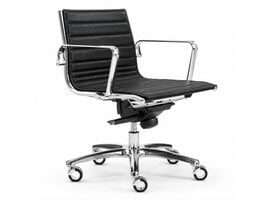 Luxy Italia Fauteuil de bureau Luxy Light en cuir – siège italien compact avec mécanisme relax et structure aluminium Fauteuil de bureau Luxy Light en cuir – siège italien compact avec mécanisme relax et structure aluminium