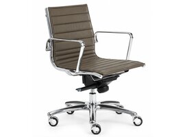 Luxy Italia Fauteuil de bureau Luxy Light en cuir – siège italien compact avec mécanisme relax et structure aluminium Fauteuil de bureau Luxy Light en cuir – siège italien compact avec mécanisme relax et structure aluminium