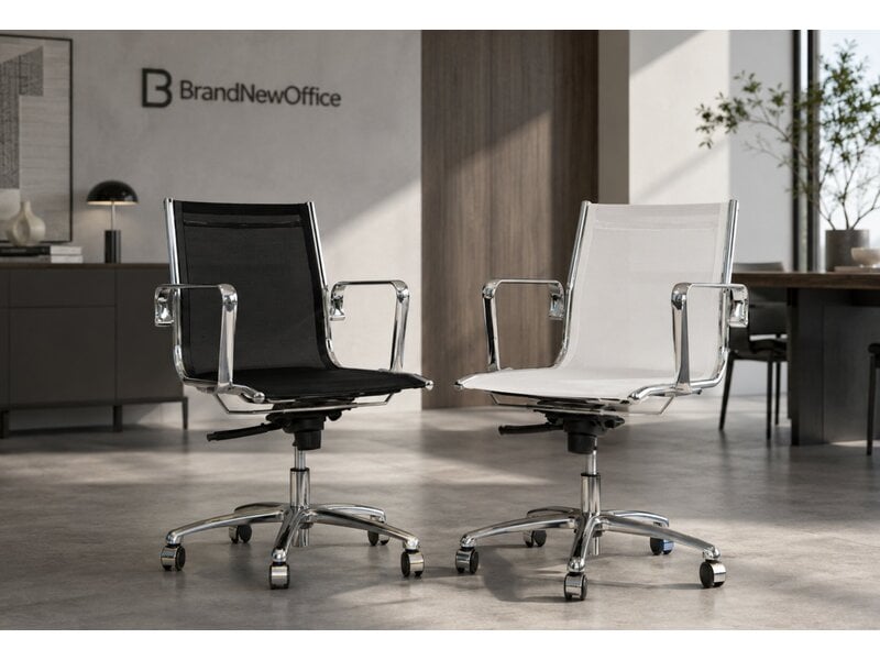 Fauteuil de bureau Luxy Light en résille – siège italien respirant avec structure aluminium et mécanisme multiblock