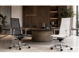 Luxy Italia Fauteuil de direction Luxy Light en résille – siège italien haut dossier avec structure aluminium et mécanisme multiblock Fauteuil de direction Luxy Light en résille – siège italien haut dossier avec structure aluminium et mécanisme multiblock