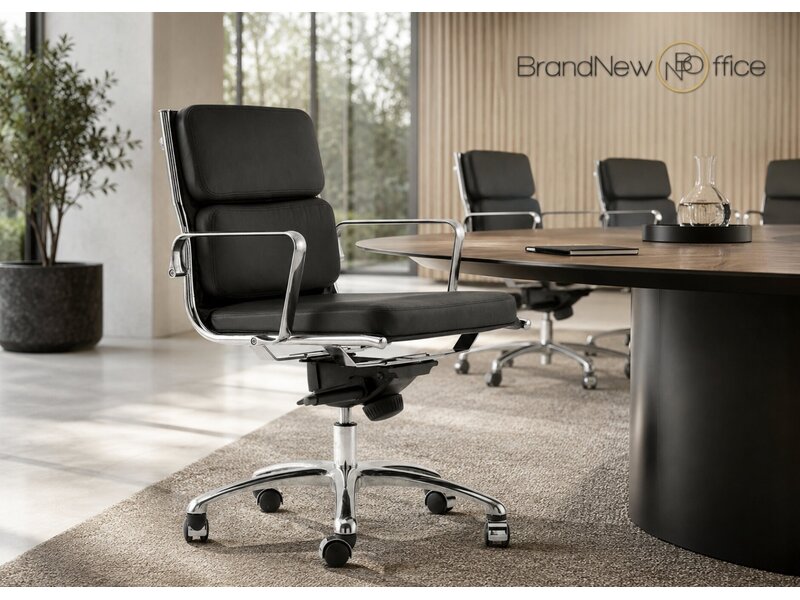 Fauteuil de bureau Luxy Light en cuir ou similicuir – siège italien avec structure aluminium et mécanisme relax