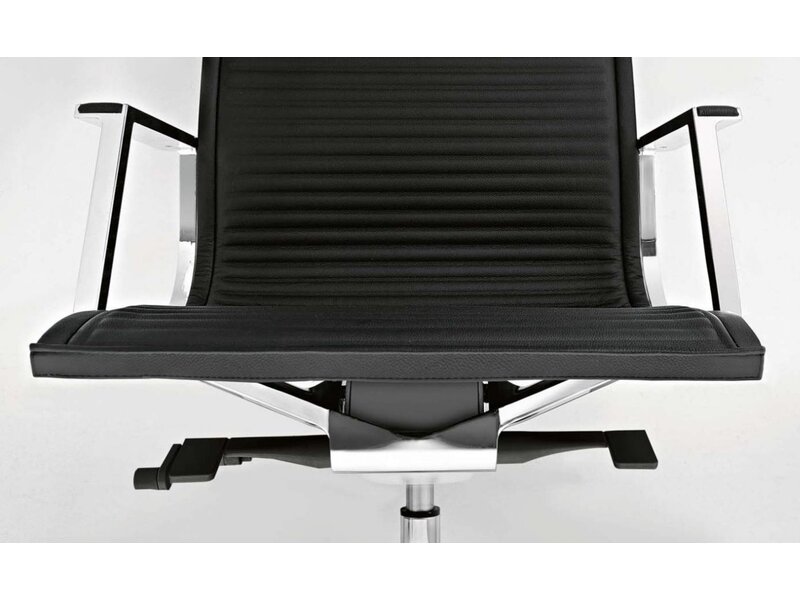 Fauteuil de bureau Luxy Nulite en cuir ou similicuir – siège italien avec mécanisme multiblock et détails aluminium