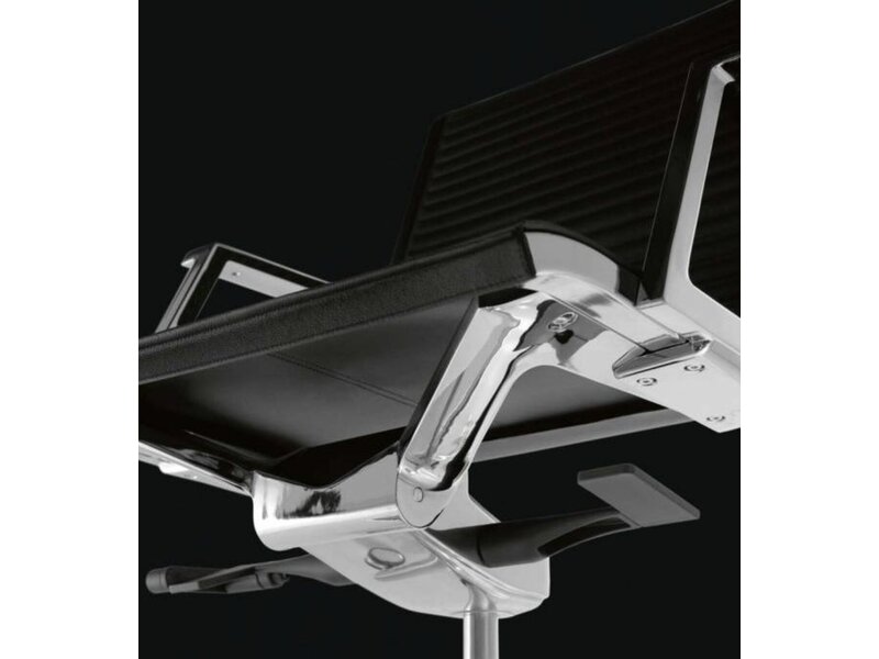 Fauteuil de bureau Luxy Nulite en cuir ou similicuir – siège italien avec mécanisme multiblock et détails aluminium