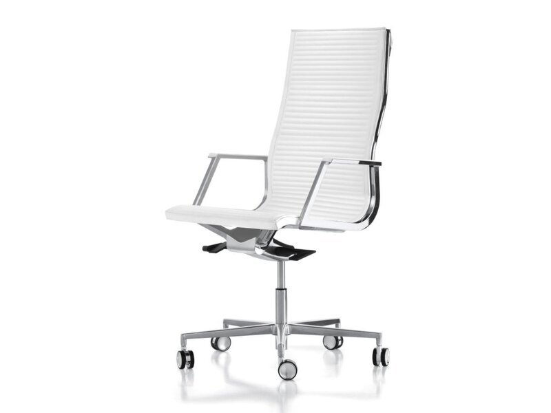 Fauteuil de bureau Luxy Nulite en cuir ou similicuir – siège italien avec mécanisme multiblock et détails aluminium