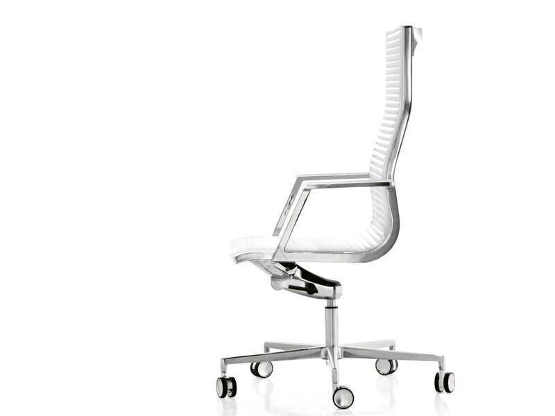 Fauteuil de bureau Luxy Nulite en cuir ou similicuir – siège italien avec mécanisme multiblock et détails aluminium