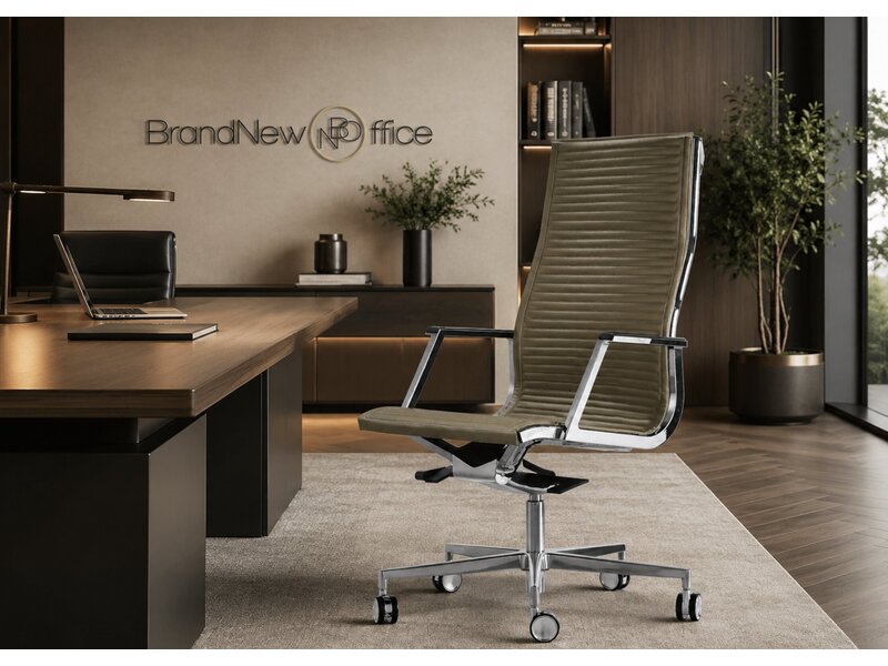 Fauteuil de bureau Luxy Nulite en cuir ou similicuir – siège italien avec mécanisme multiblock et détails aluminium