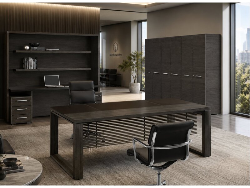 Bralco Arche directiebureau – Italiaans designbureau in fineer, melamine en leder van 180 tot 240 cm
