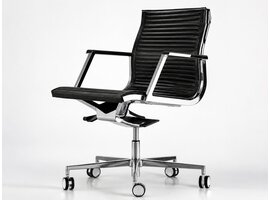 Luxy Nulite Medium Back bureaustoel in leder of kunstleder – Italiaanse stoel met multiblock mechanisme en aluminium armleuningen
