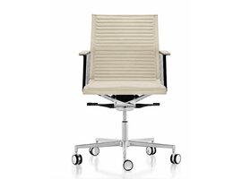 Luxy Nulite Medium Back bureaustoel in leder of kunstleder – Italiaanse stoel met multiblock mechanisme en aluminium armleuningen